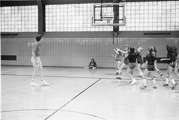 JERRY SLOAN COACHING GIRLS BASKETBALL AT ANGEL GUARDIAN, Misericordia 1979_07