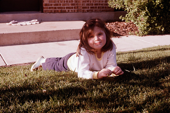 YOUNG GIRL ON GRASS COLOR SLIDES 1977_07