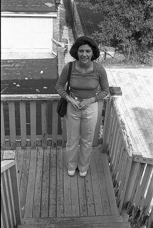 SISTER MARIA ON BACK PORCH OF 6200 BLOCK OF N. CLAREMONT 1974_01